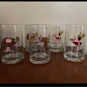 Vintage, Ice Age, Cartoon Character Glass Tumbler Set